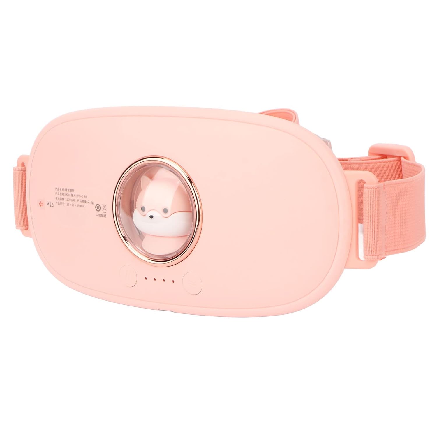 Portable Cordless Heating Pad for Menstrual Cramps Relief, Heating Pad for Stomach, 3-Speed Temperature Adjustment and 4-Speed Massage Modes, Back and Belly Heating Pad for Women(Pink)