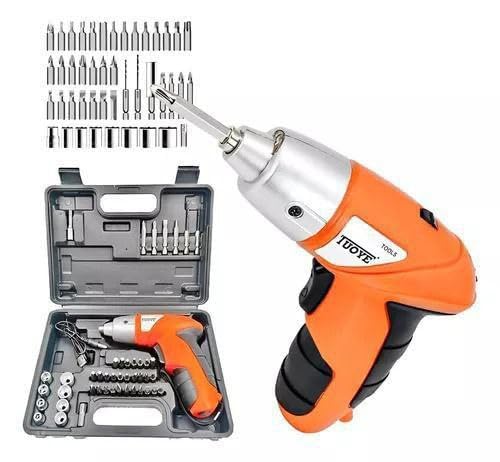 Professional Kit Cordless Power Screwdriver Kit Rechargeable Electric Cordless Drill Sets with Bidirectional Button and LED Light Drilling and Keyless No Noise Cordless Screwdriver