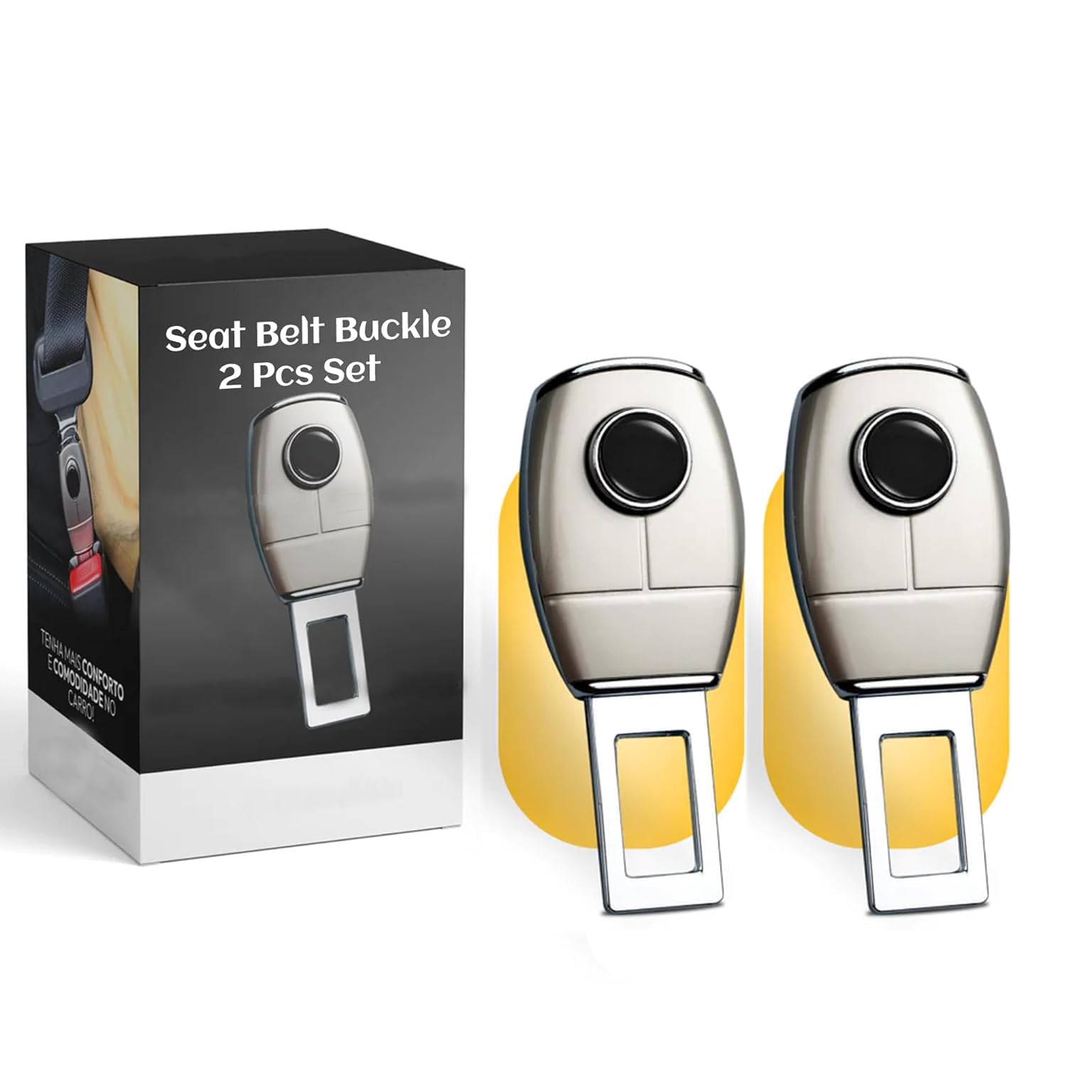 Alloy Metal Auto Seat Belt Cover Shoulder Pad, Car Interior Accessories Universal for Most Vehicles "Pack of 2" (Style 1)